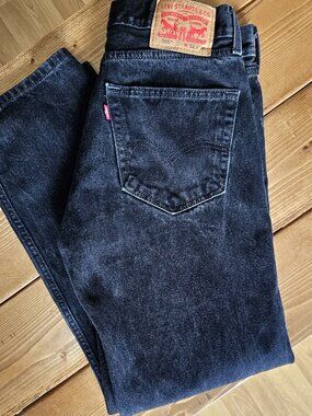 Levi’s 505 Straight ‑ Leg Jeans – Black Denim, 100% Cotton (W32 X L30)